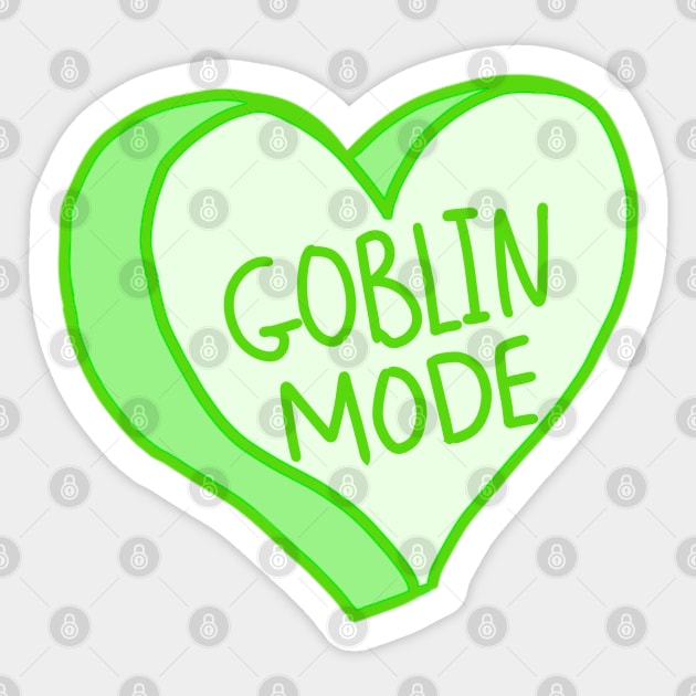 Green Heart Goblin Mode Sticker by ROLLIE MC SCROLLIE